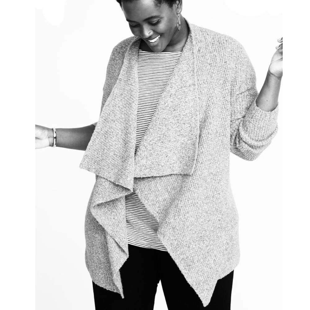 [Old Navy] oatmeal draped-front open cardigan